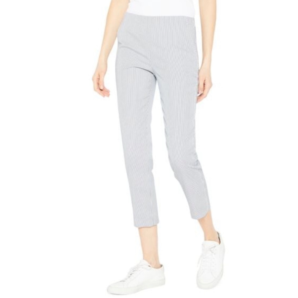 Theory Women's Light Blue Pinstripe Cropped Trousers